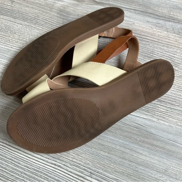 Cute criss cross Loft Irish cream and brown Missy adjustable buckle sandals sz 6 - Picture 6 of 7